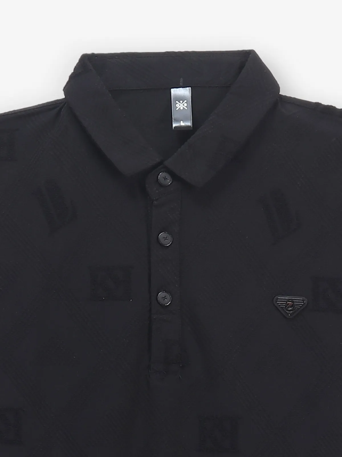 GS78 black cotton polo t-shirt