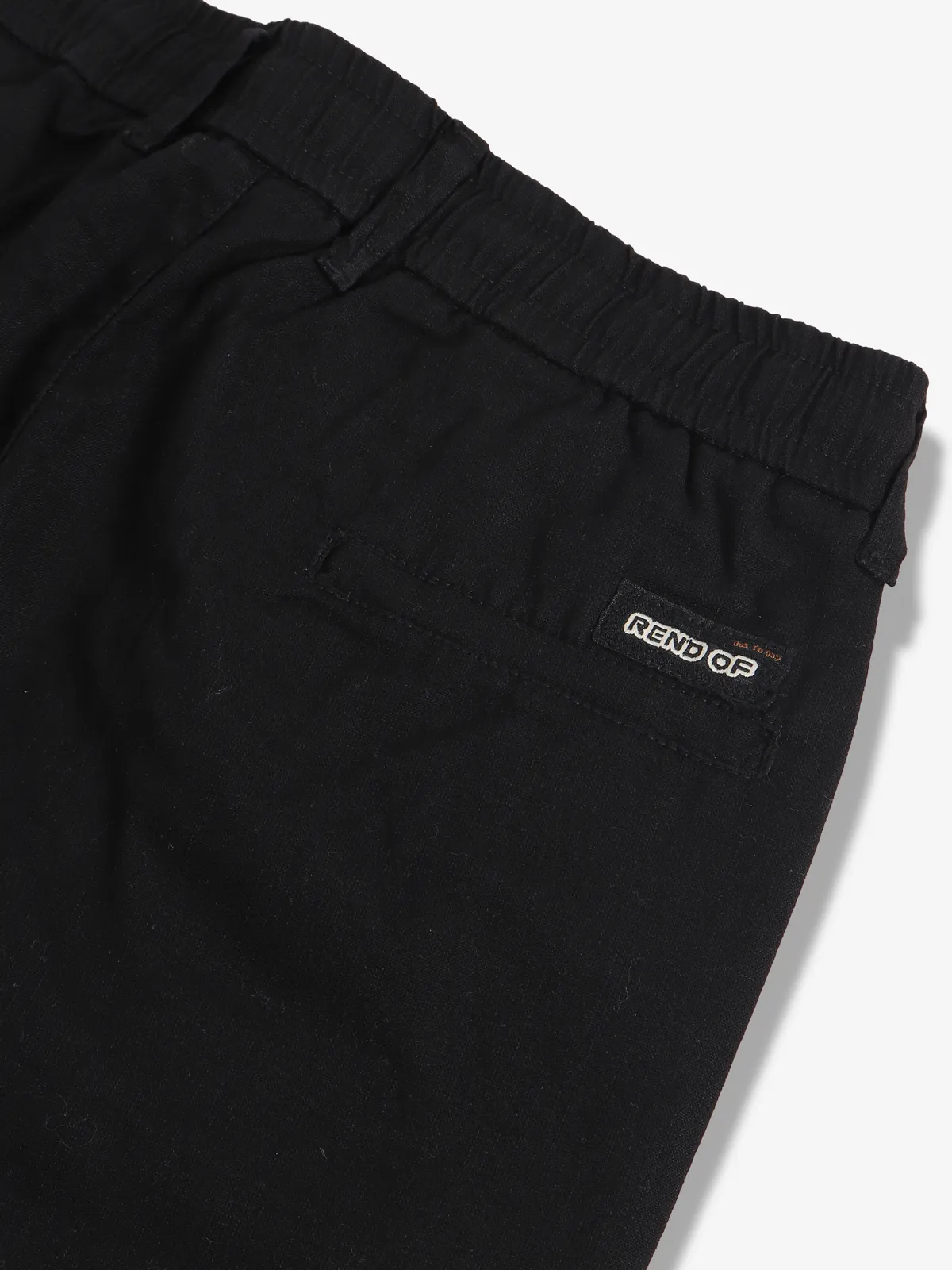 GS78 black cotton solid shorts