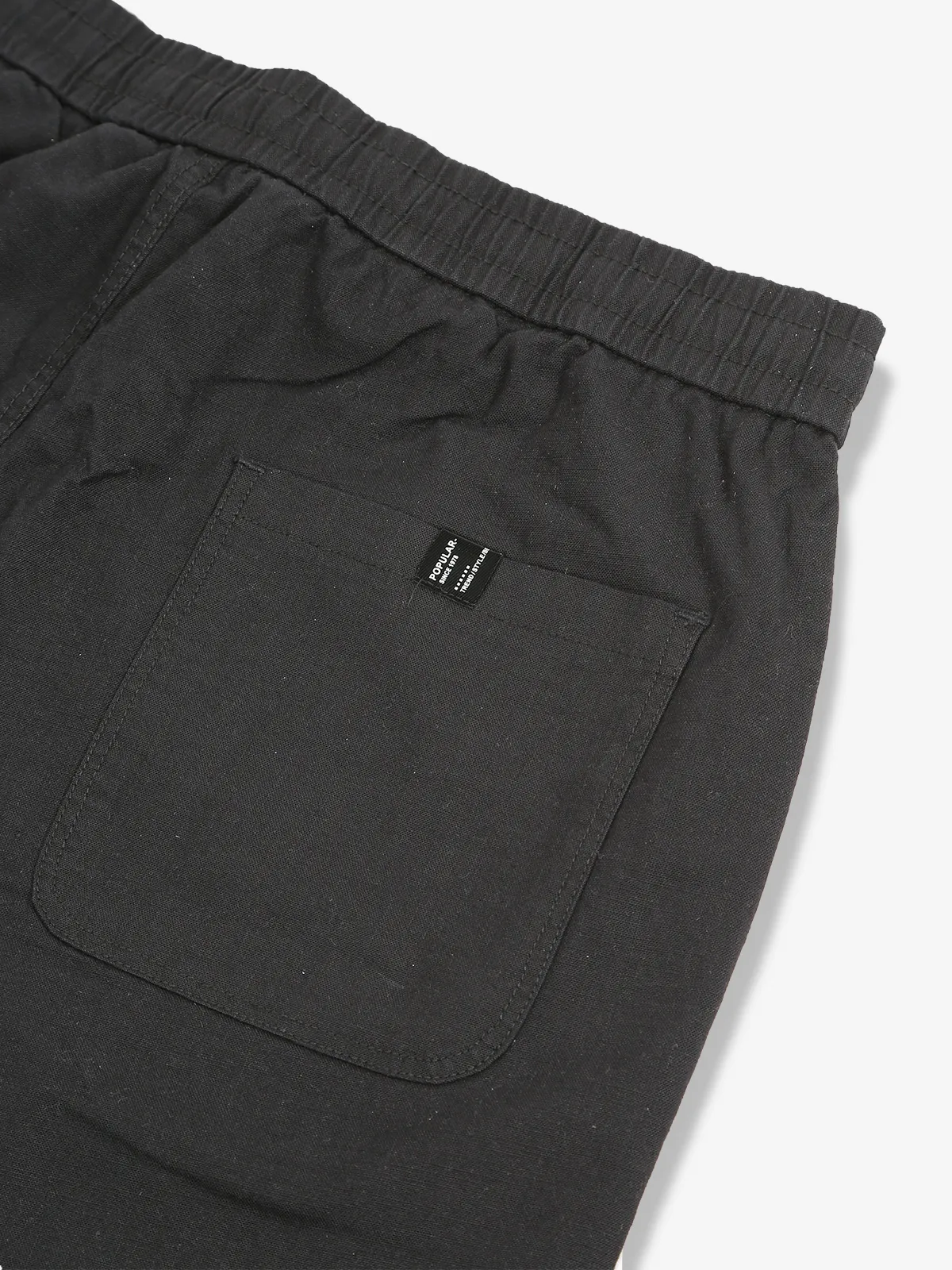 GS78 black cotton solid track pant
