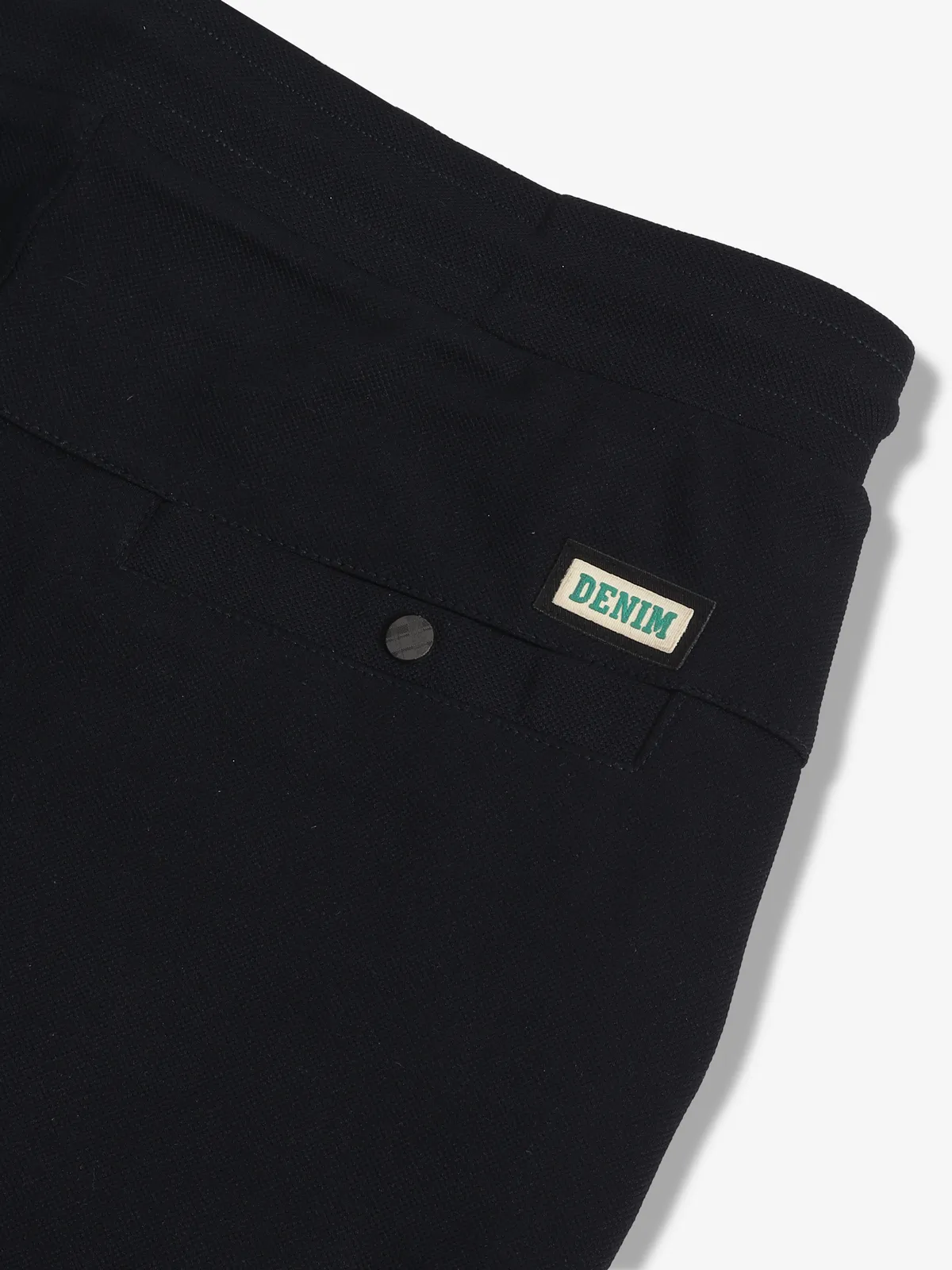 GS78 black solid cotton track pant