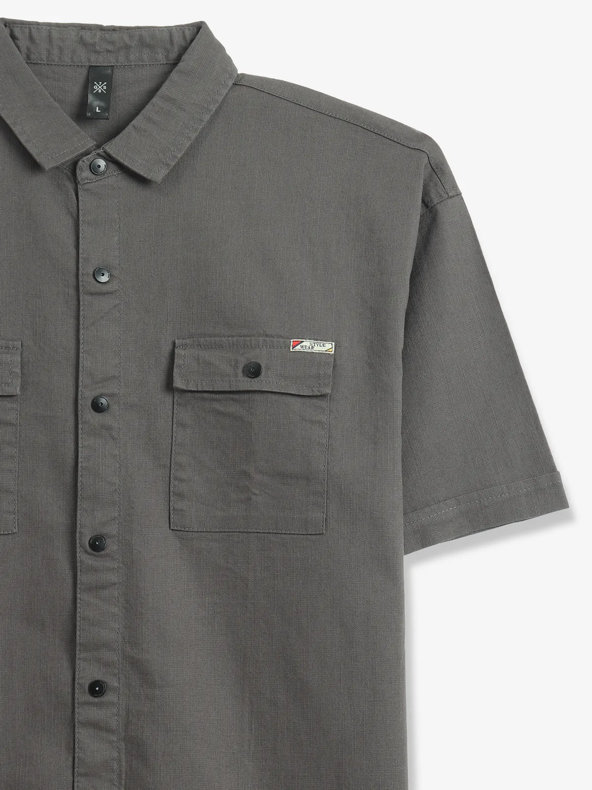 GS78 brown plain cotton shirt