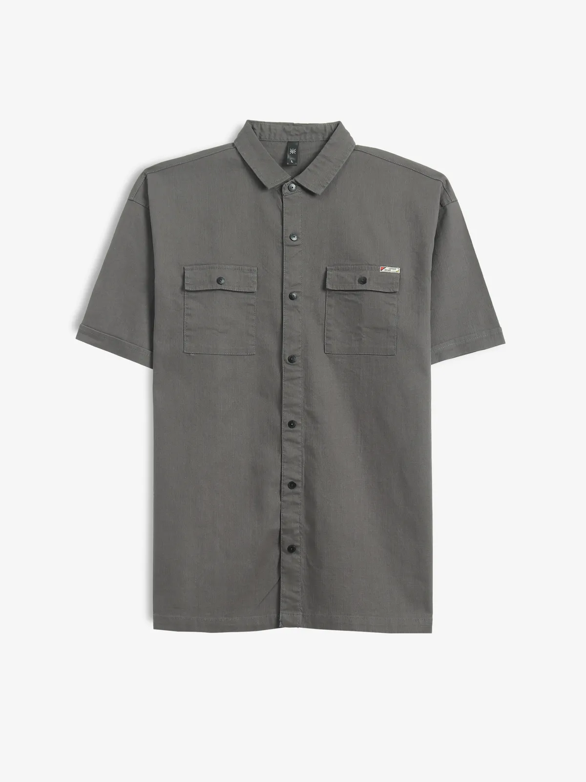 GS78 brown plain cotton shirt