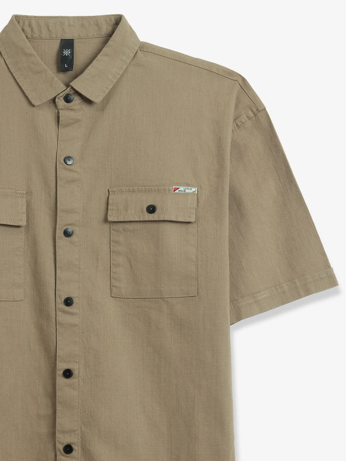 GS78 cotton khakhi plain shirt