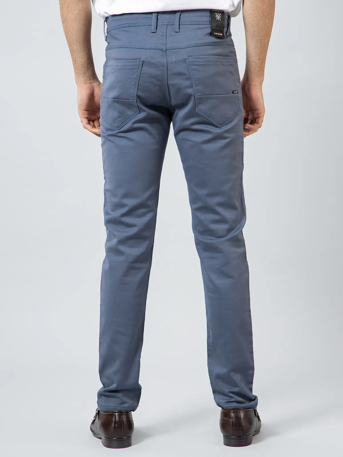 GS78 grey color solid trouser