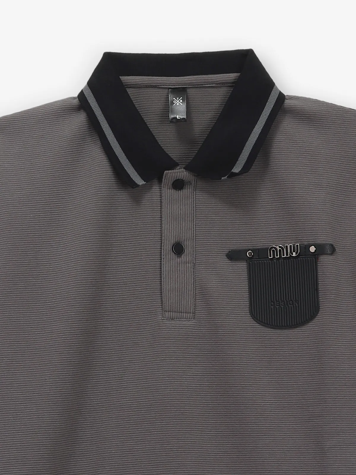 GS78 grey stripe cotton t-shirt