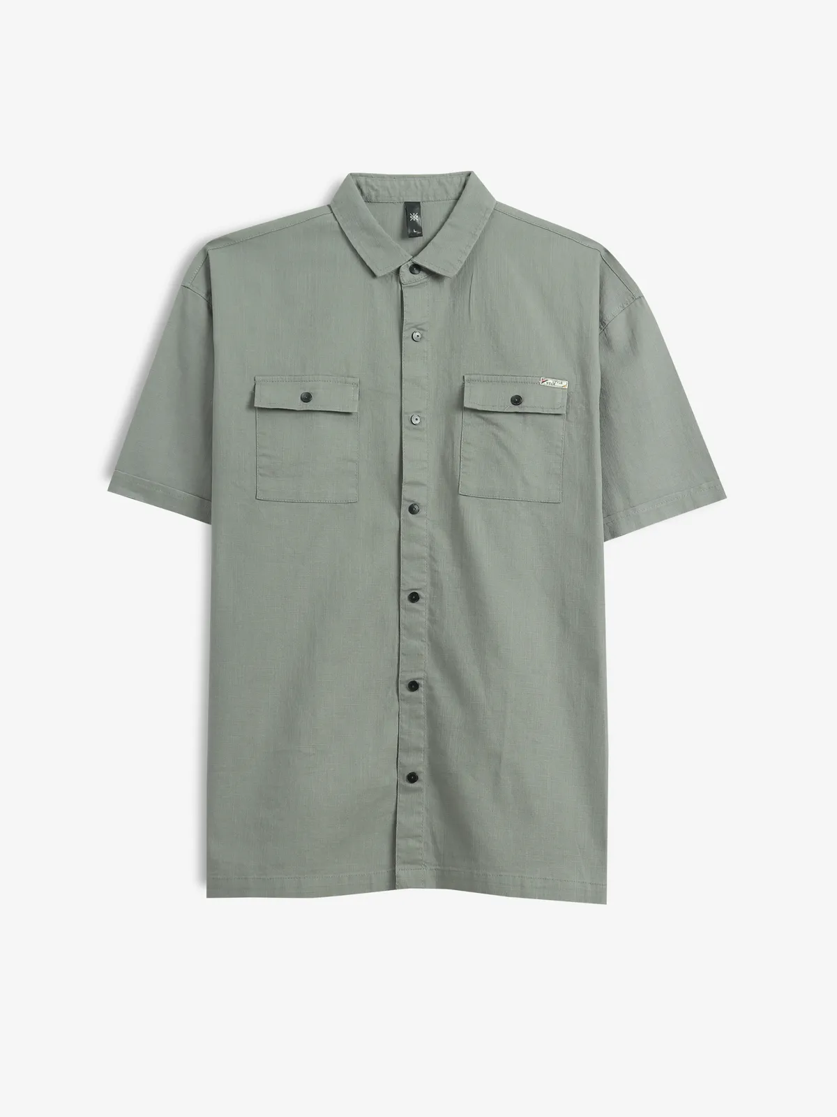 GS78 light green plain cotton shirt