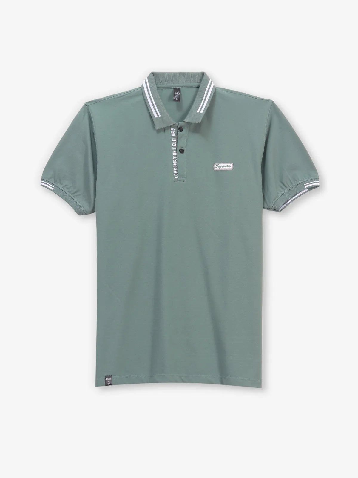 GS78 pista green plain cotton t-shirt