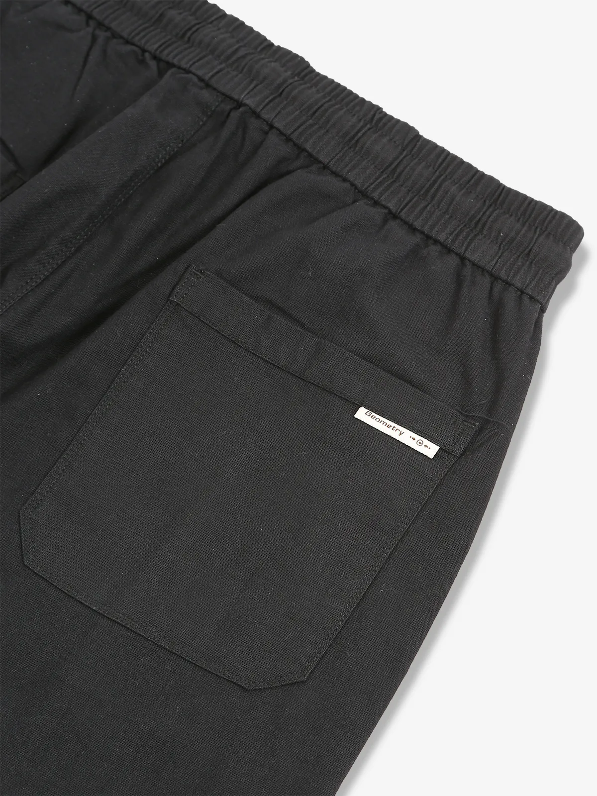 GS78 solid black cotton track pant