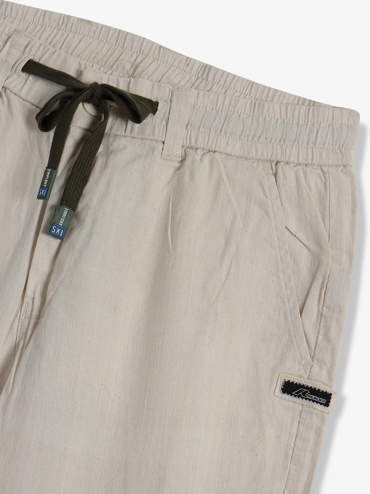 GS78 solid cream cotton track pant
