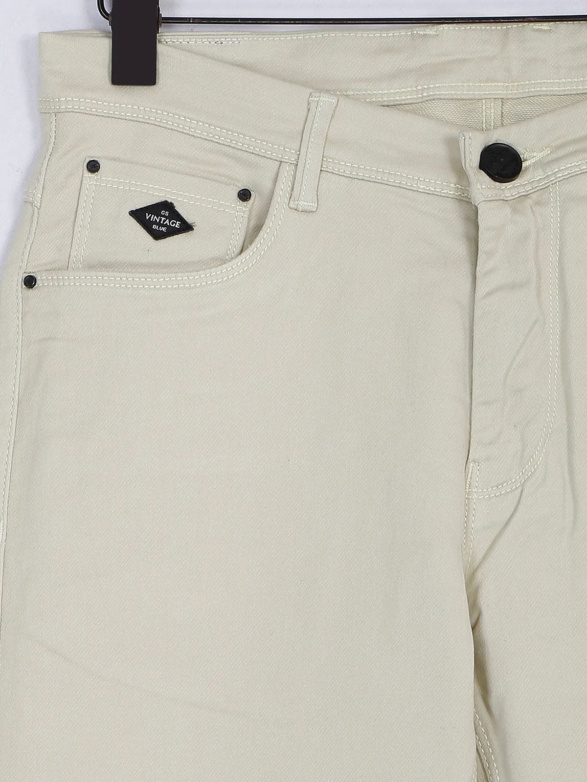 GS78 trendy cream slim fit jeans