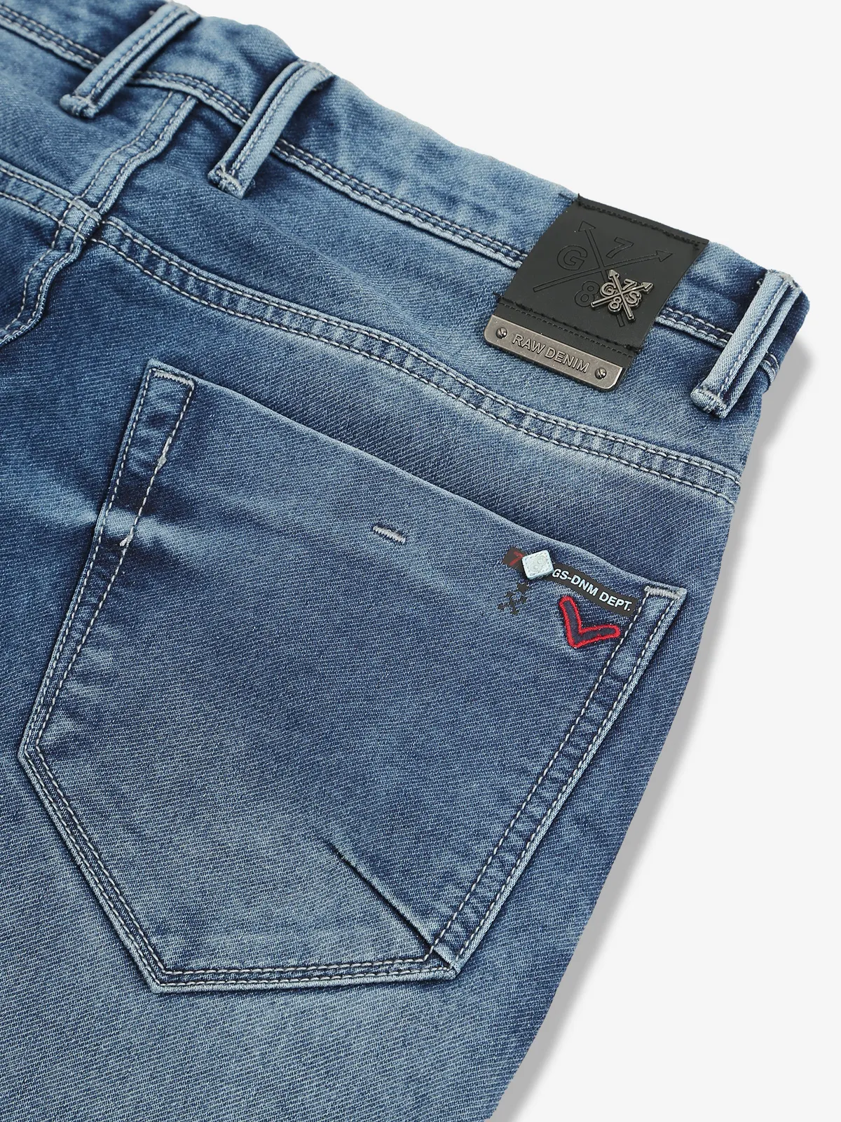 GS78 washed blue slim fit jeans