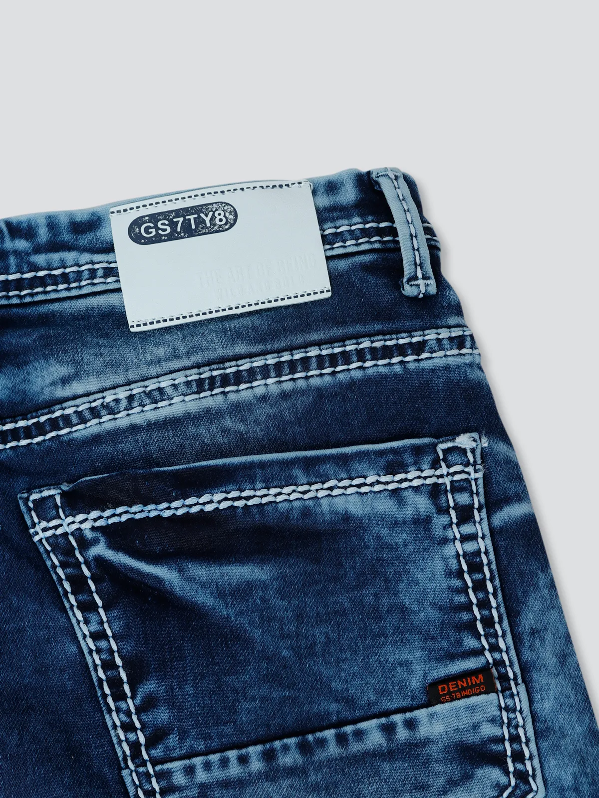 GS78 washed classic blue slim fit jeans