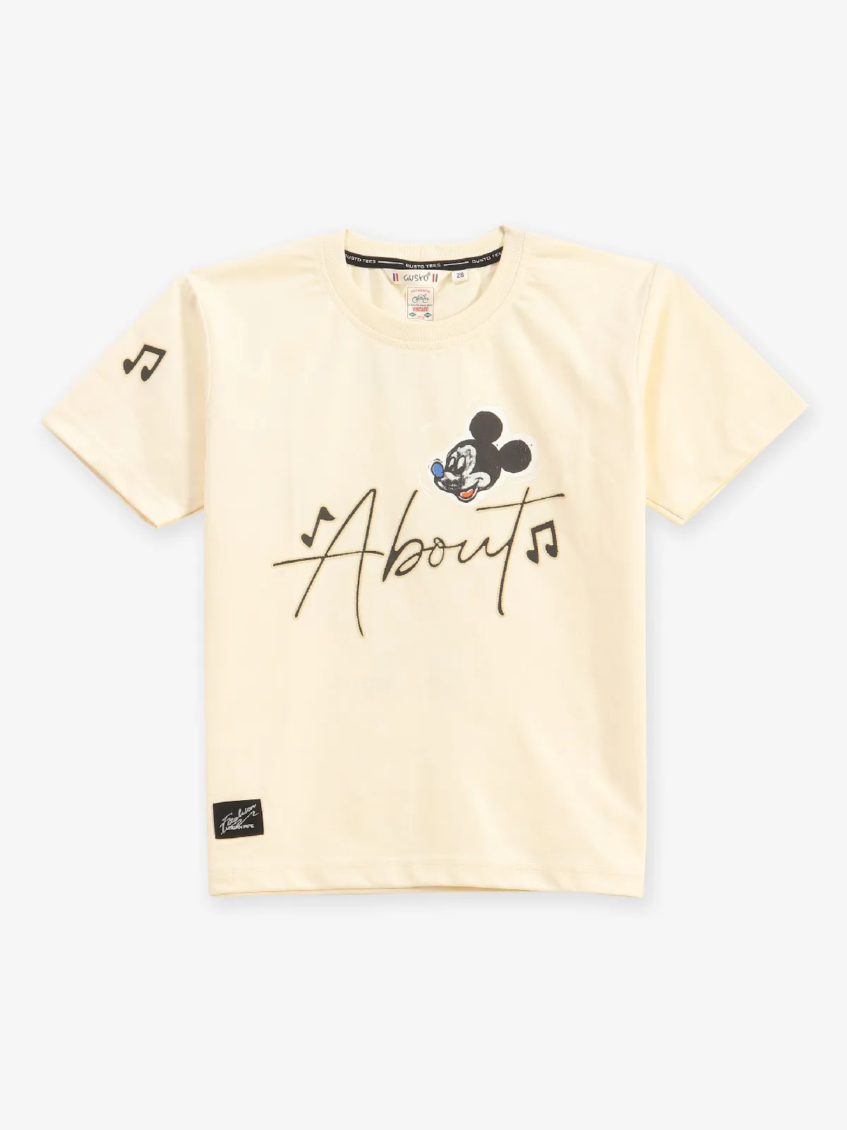 GUSTO printed cream cotton t-shirt