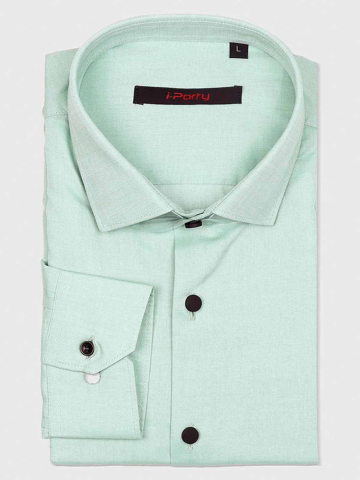 I Party sea green solid party shirt