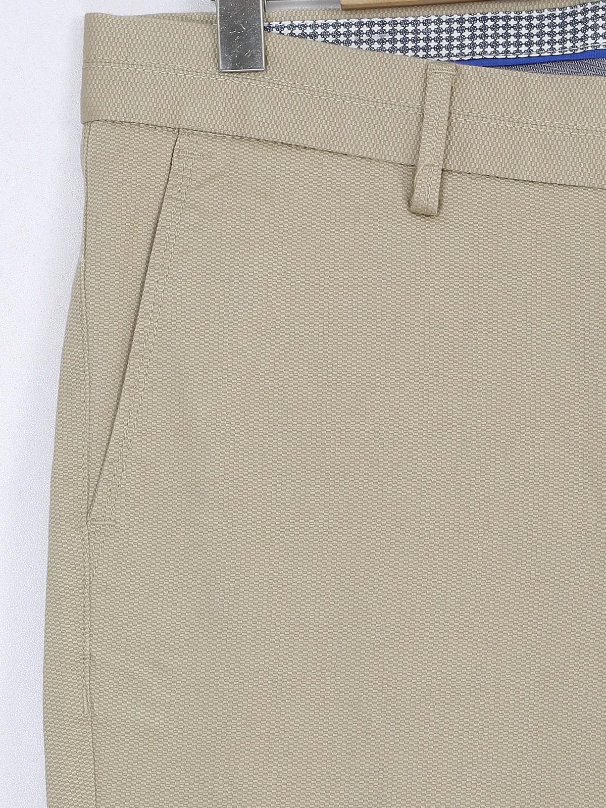 Indian Terrain beige solid cotton trouser