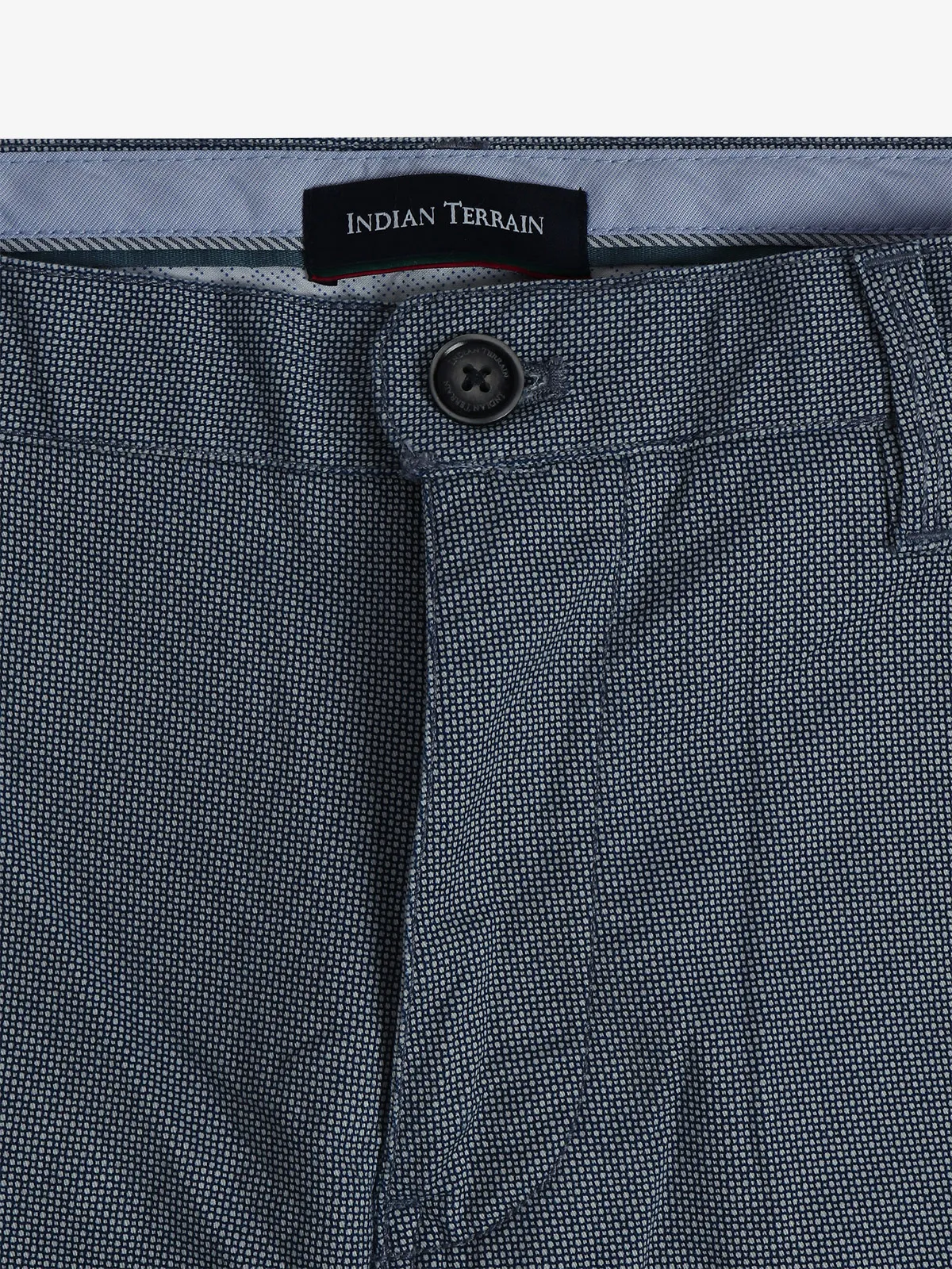INDIAN TERRAIN blue cotton printed trouser