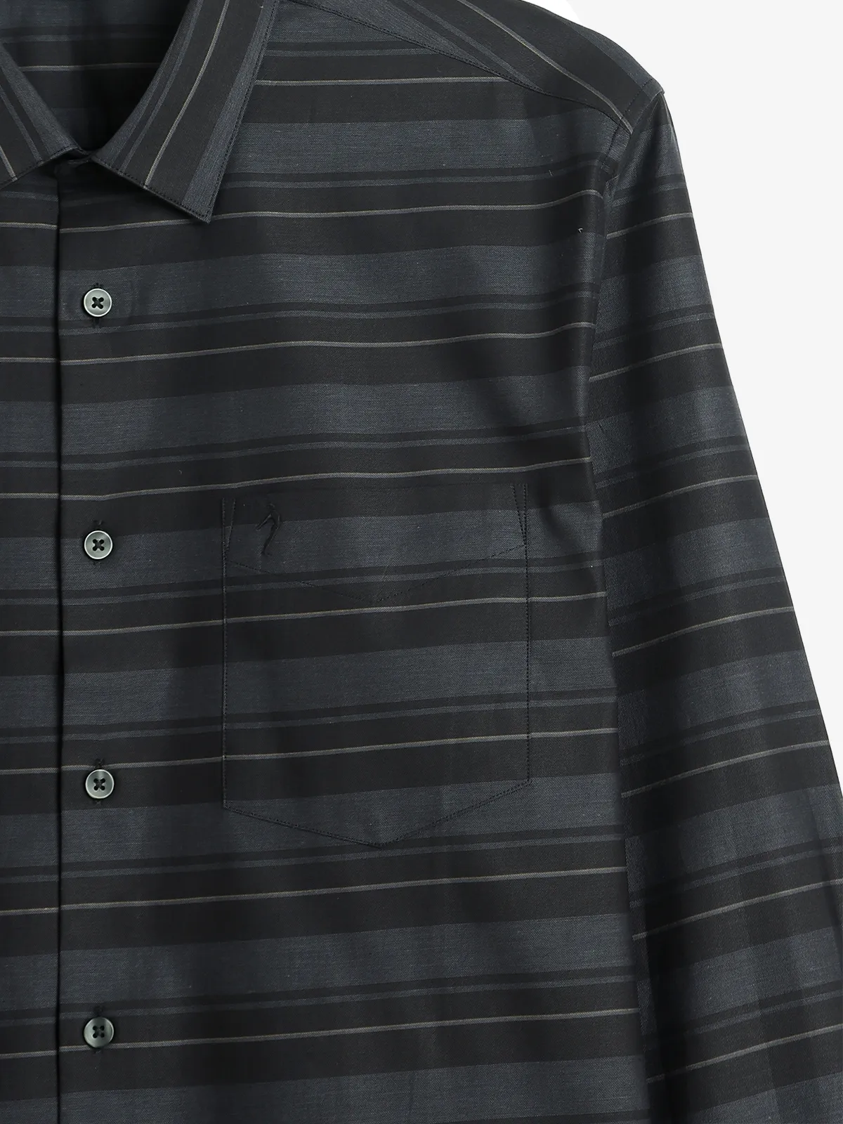 INDIAN TERRAIN cotton black stripe shirt