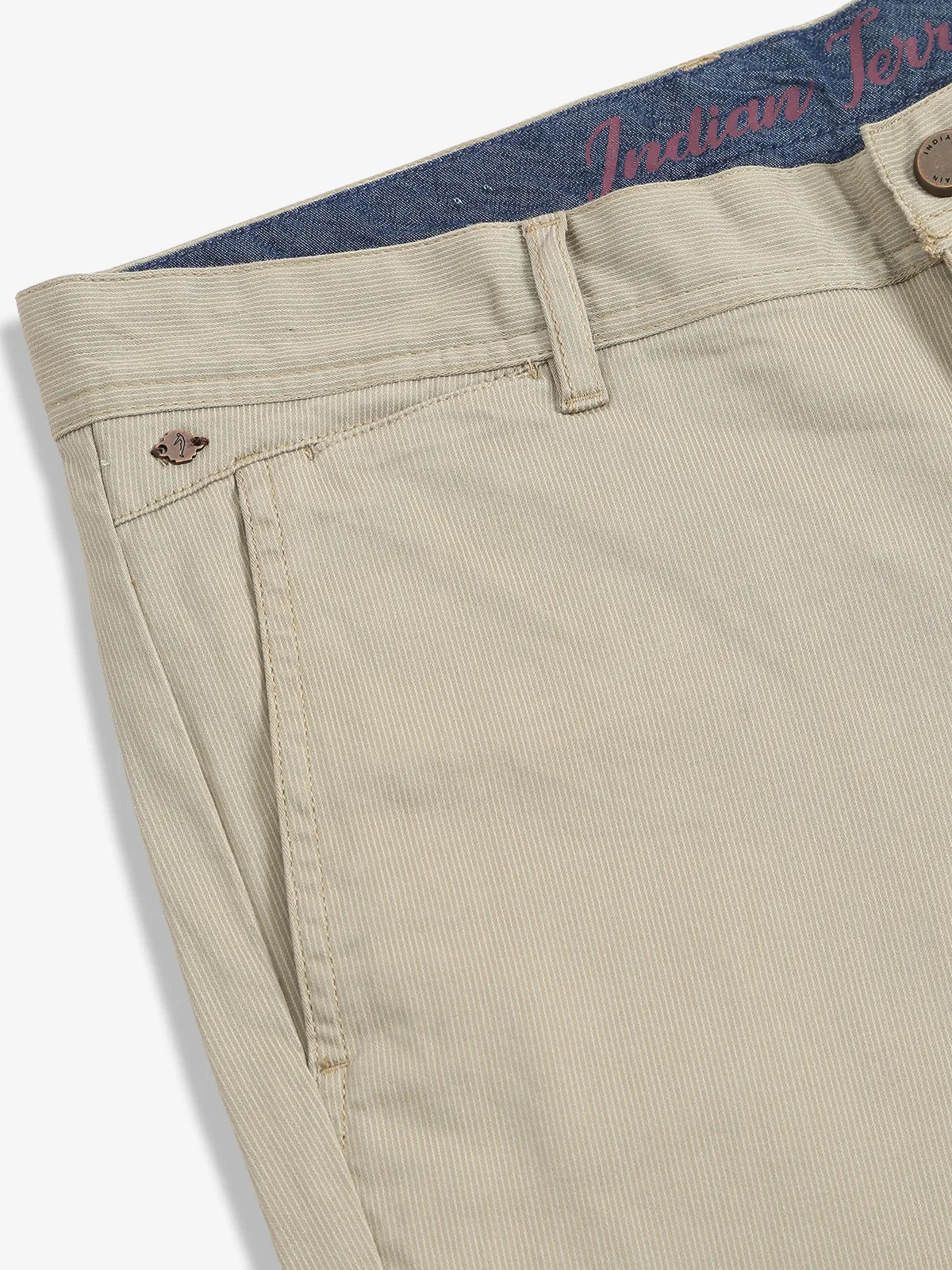 INDIAN TERRAIN cotton khaki solid trouser