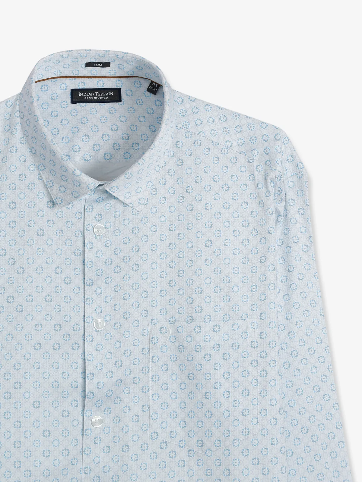 Indian Terrain cotton white printed shirt