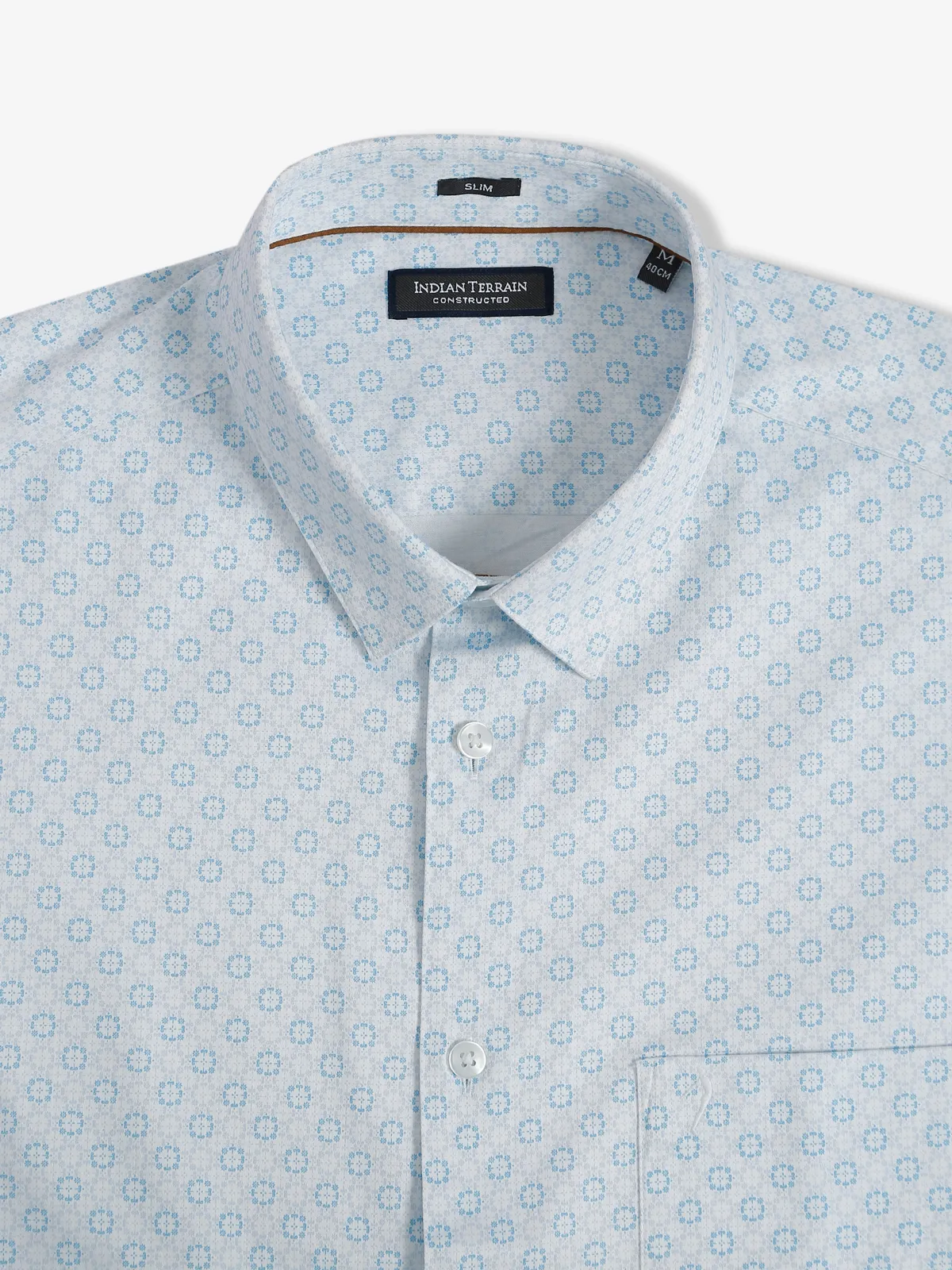 Indian Terrain cotton white printed shirt