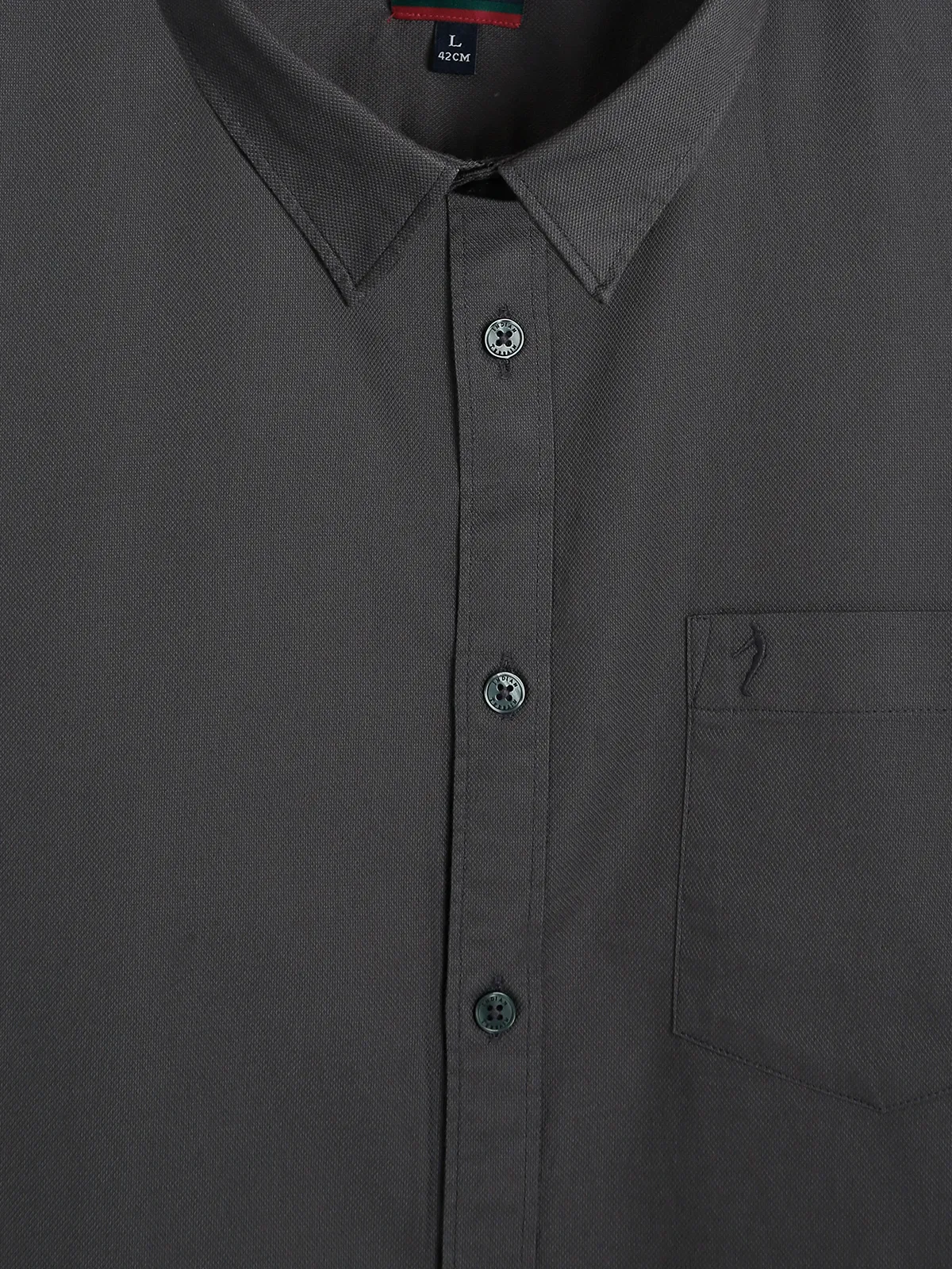 Indian Terrain grey plain classic fit shirt