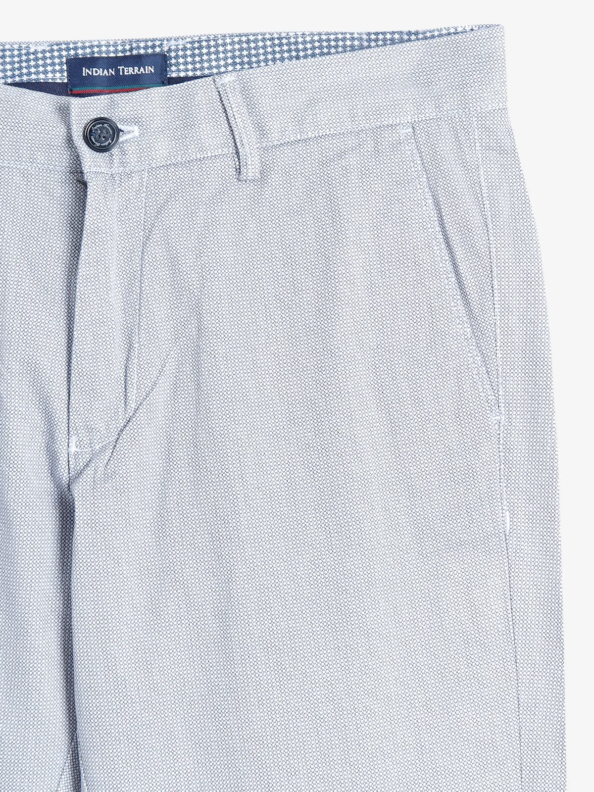 Indian Terrain grey textured cotton trouser