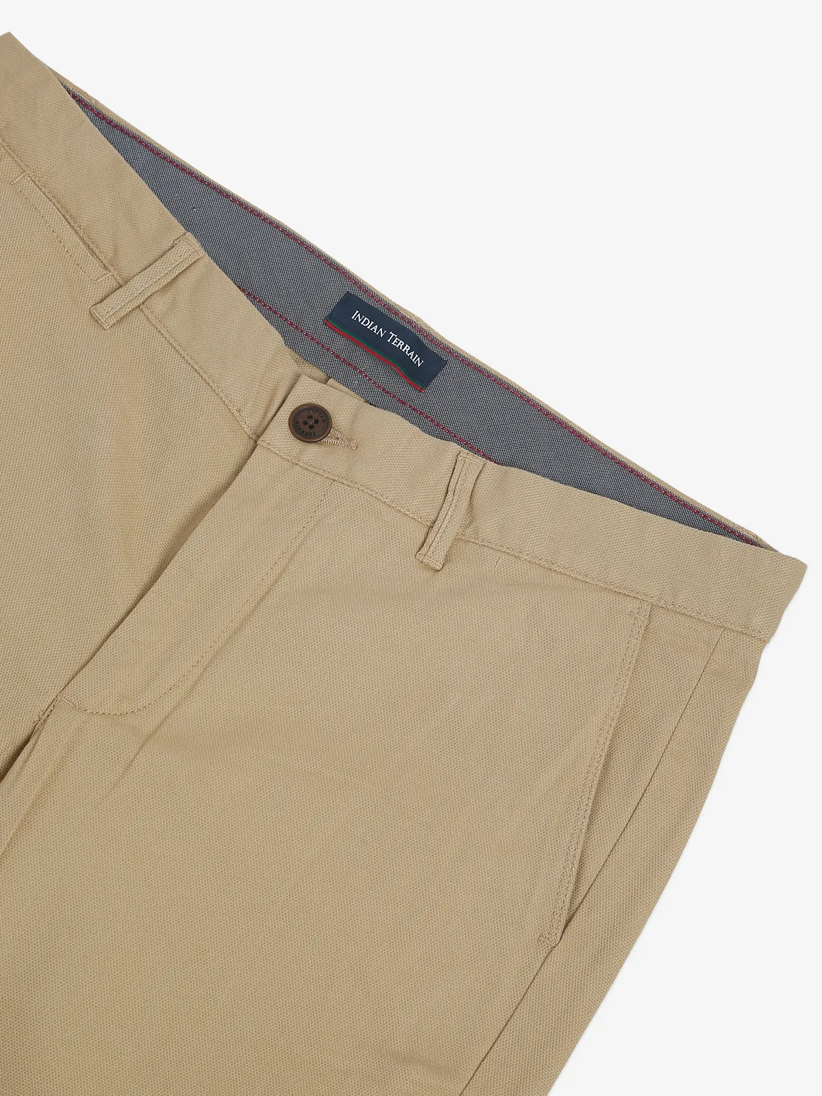 INDIAN TERRAIN light khaki cotton solid trouser