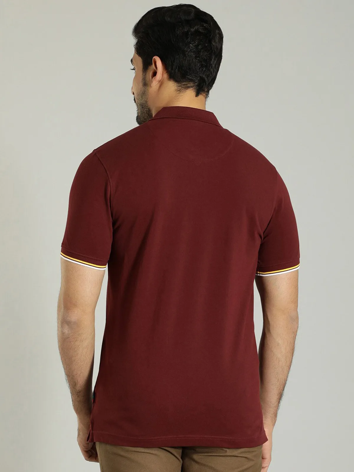 Indian Terrain maroon plain polo t shirt