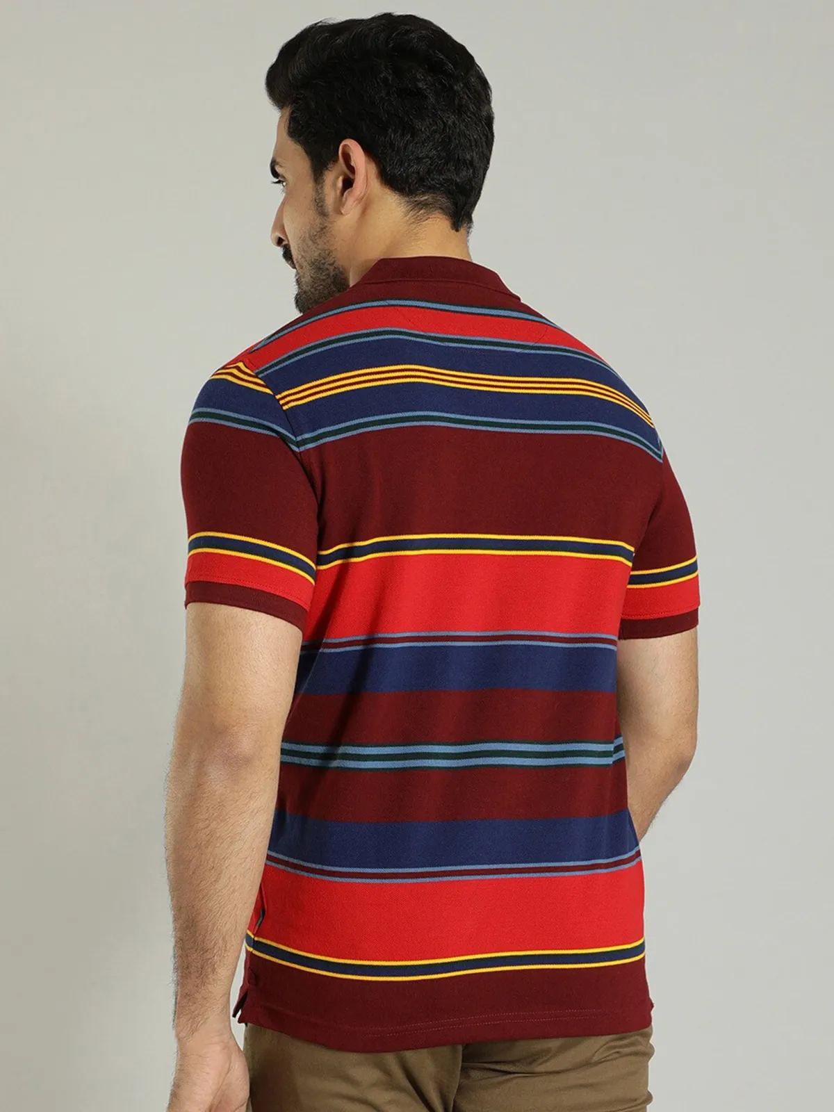 Indian Terrain maroon stripe t shirt