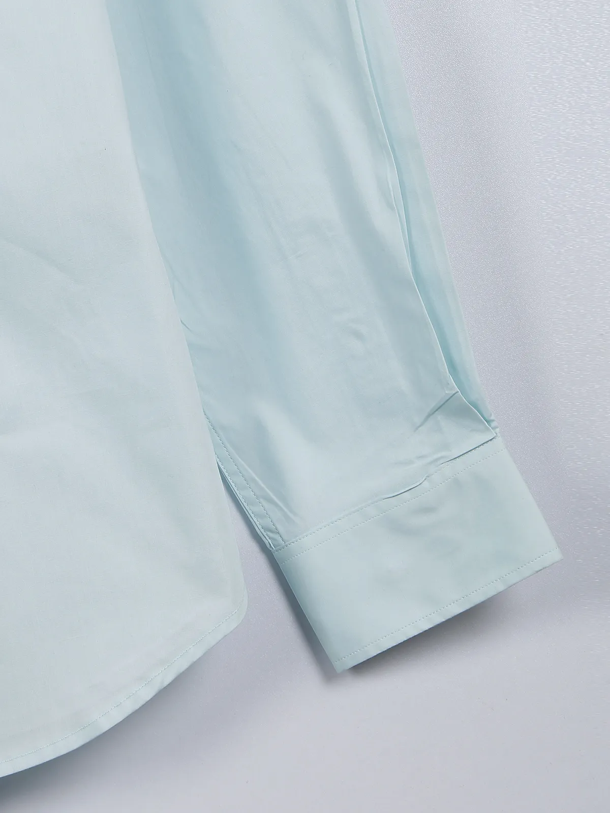 Indian Terrain mint green cotton plain shirt