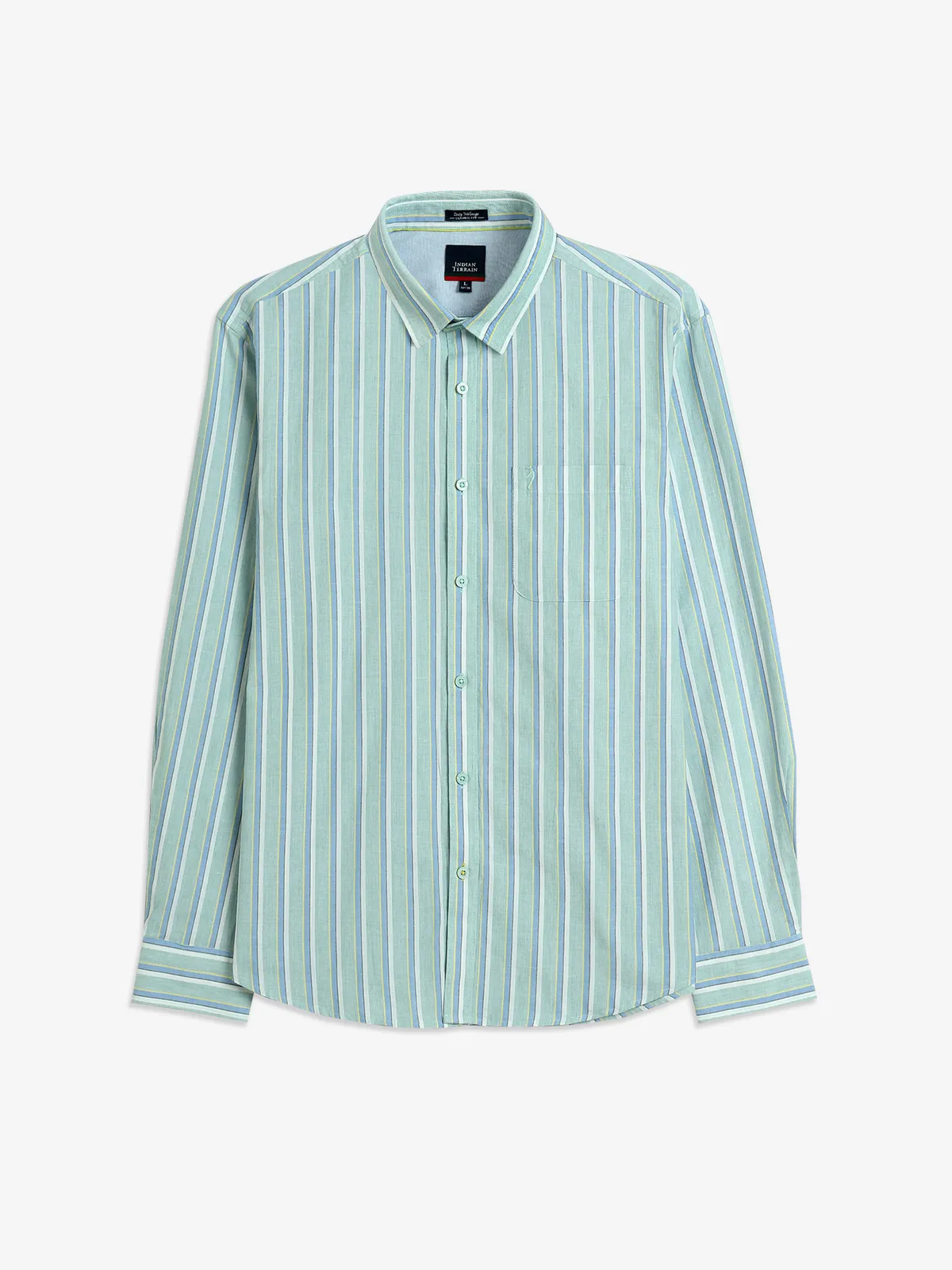 INDIAN TERRAIN mint green stripe shirt