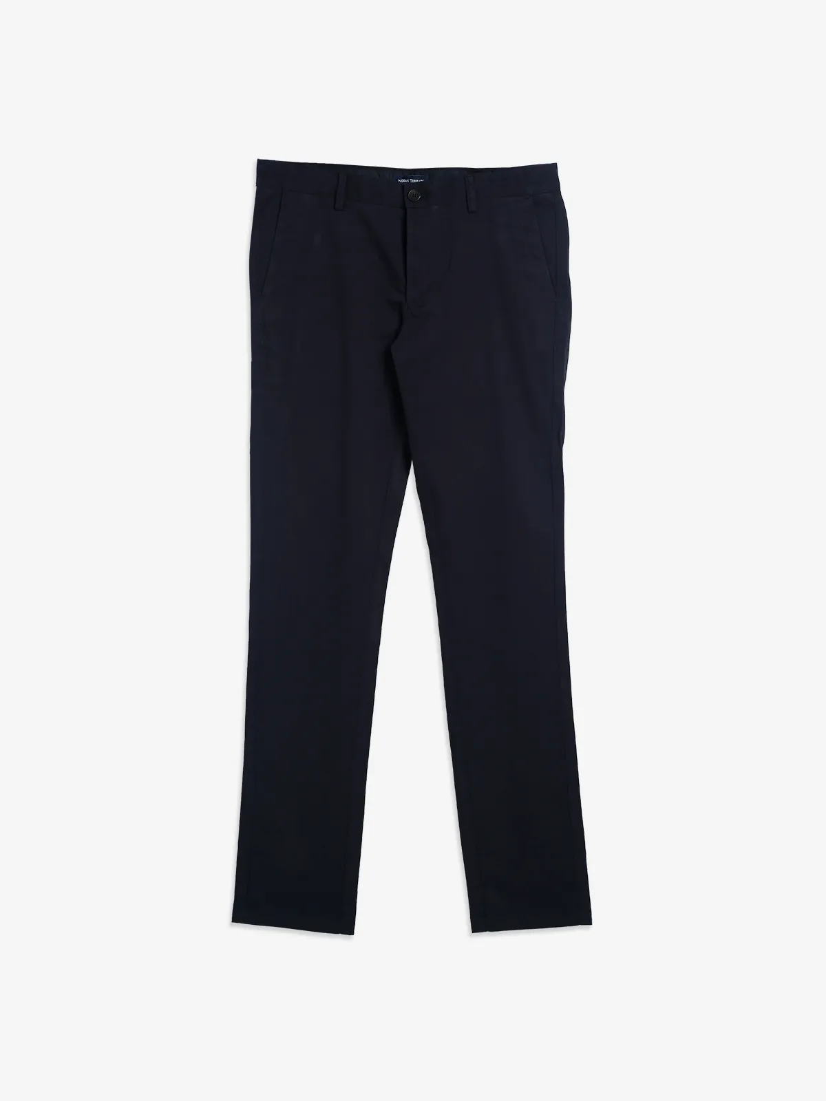 INDIAN TERRAIN navy cotton solid trouser