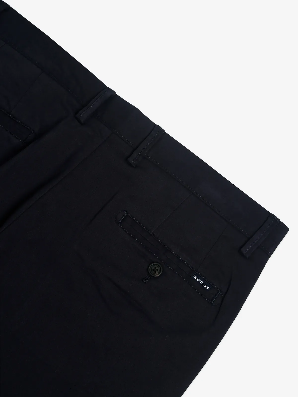 INDIAN TERRAIN navy cotton solid trouser