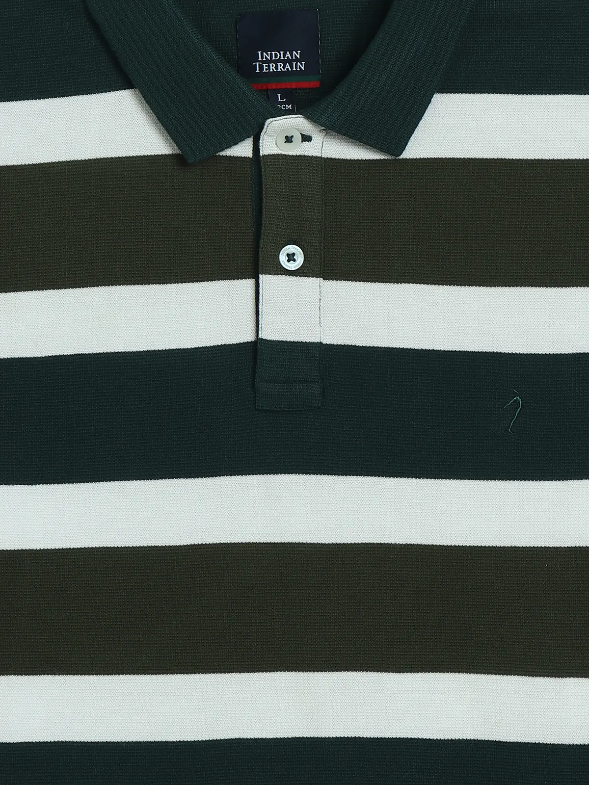 INDIAN TERRAIN olive stripe cotton shirt
