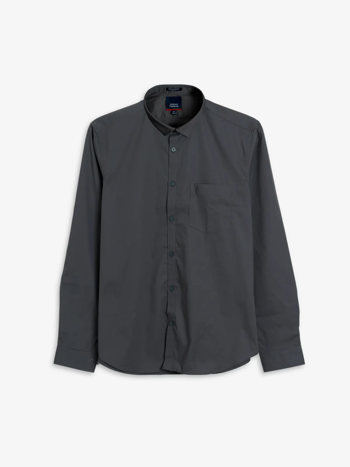 Indian Terrain plain grey cotton shirt