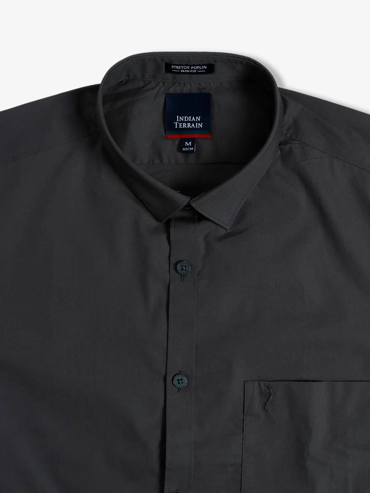 Indian Terrain plain grey cotton shirt