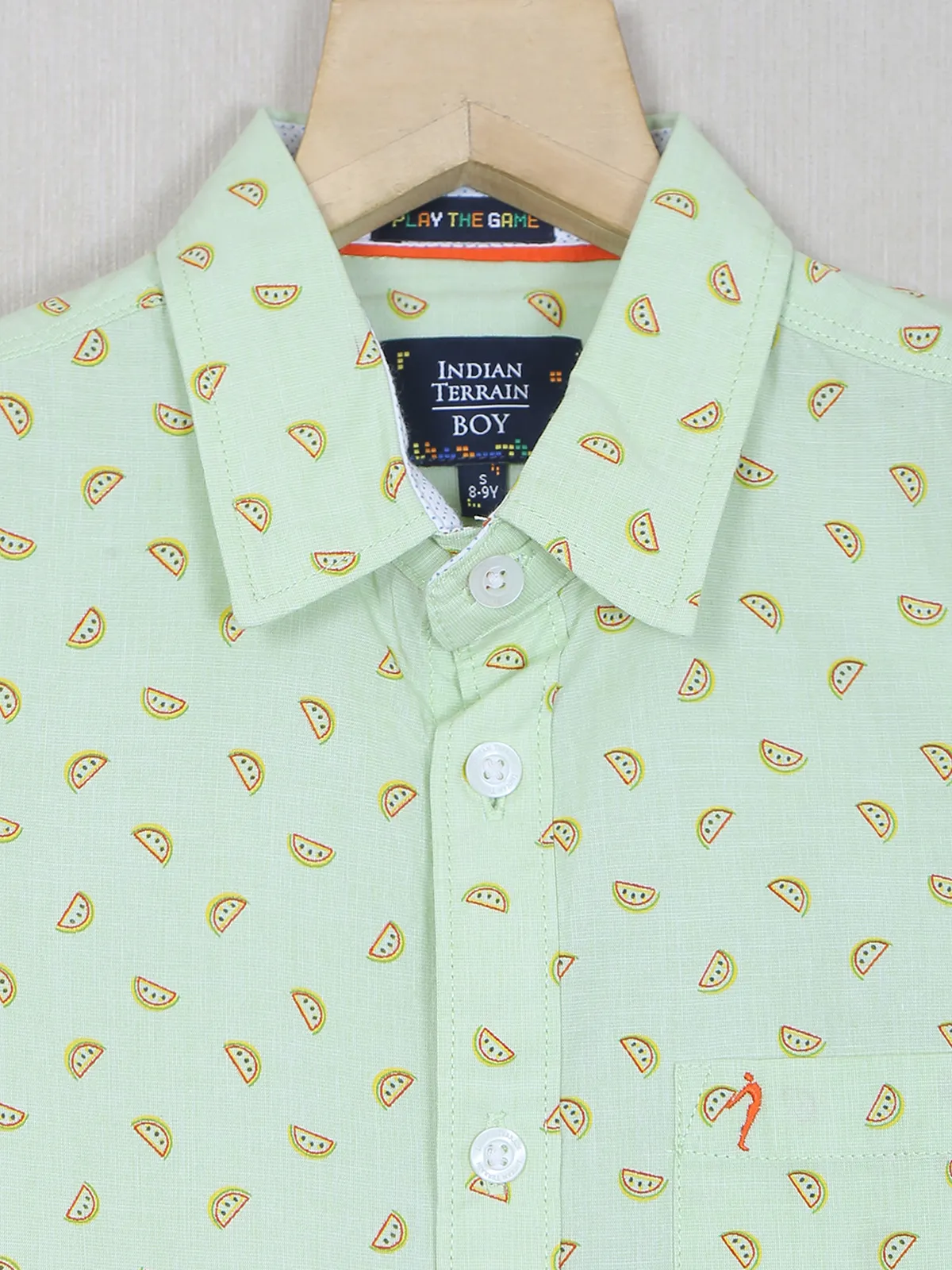 Indian Terrain printed lime green shirt