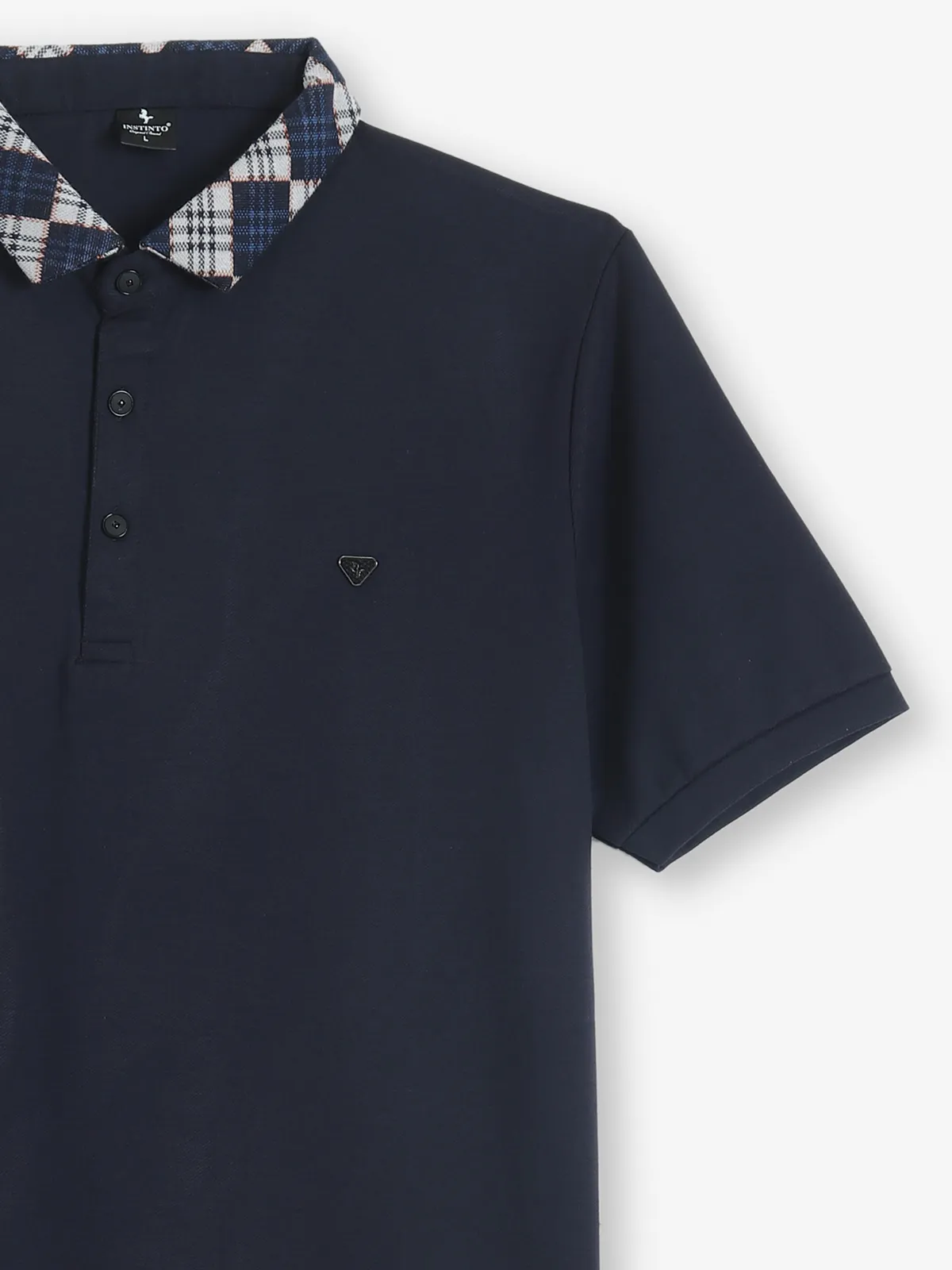 INSTINTO plain navy cotton t-shirt
