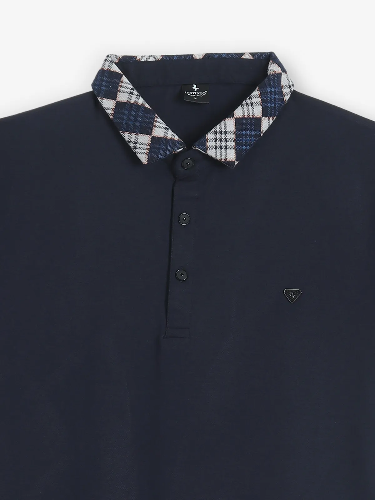INSTINTO plain navy cotton t-shirt