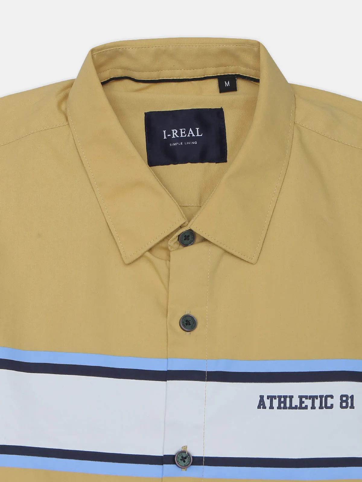 Ireal printed casaul wear shirt in mustard