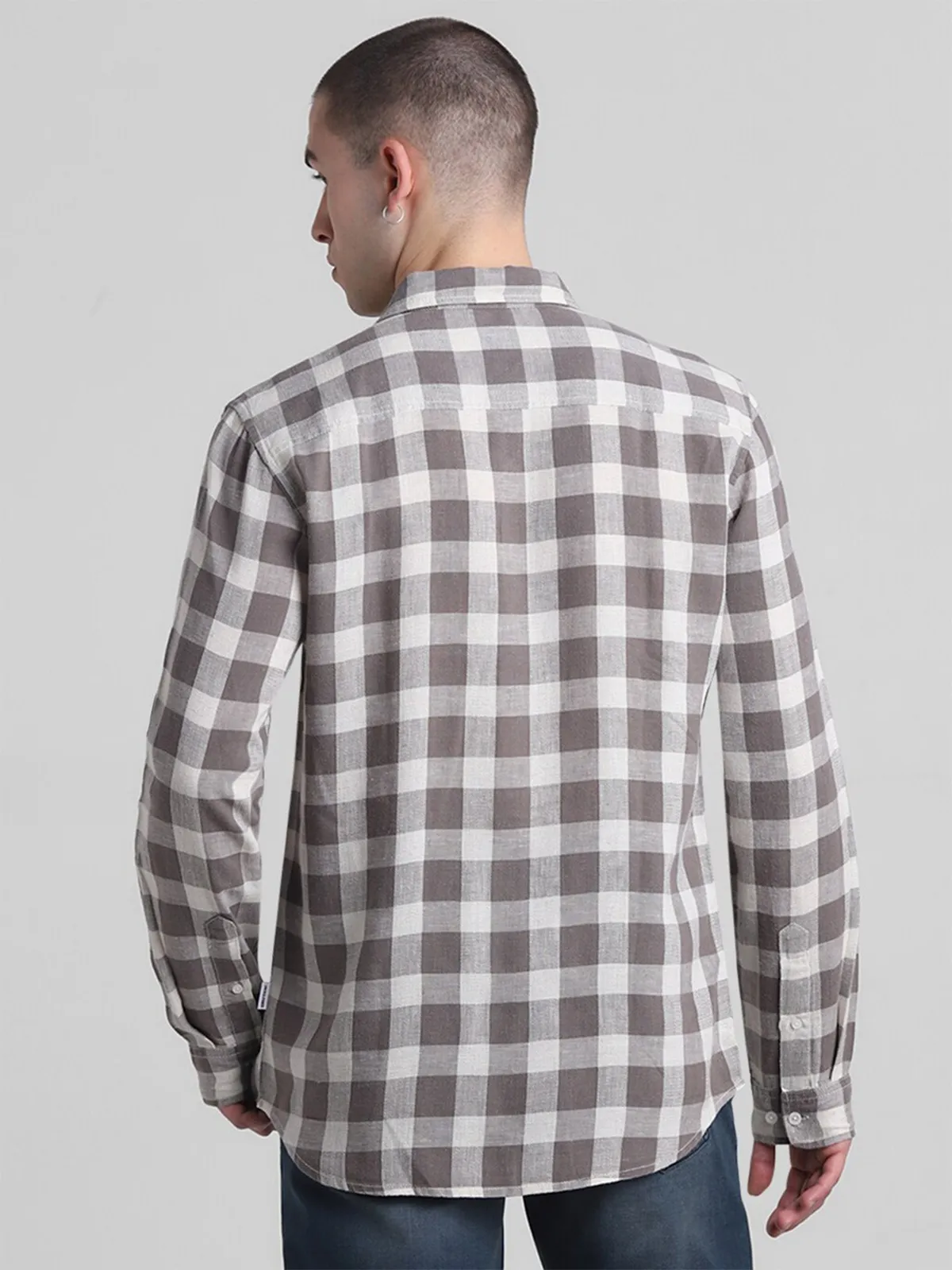 JACK&JONES brown checks cotton shirt