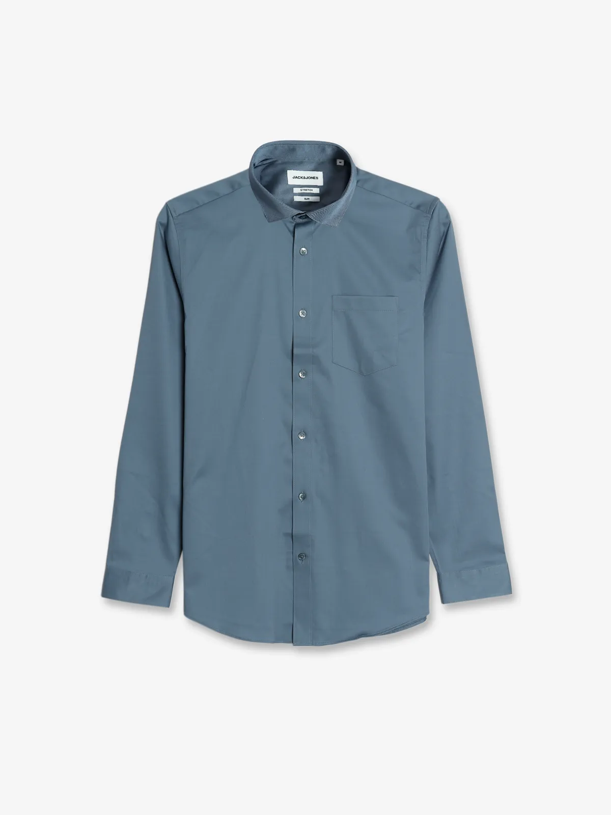 JACK&JONES grey plain slim fit shirt