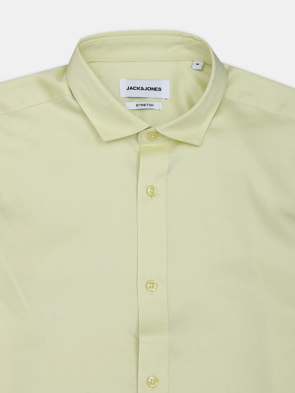 Jack&Jones cream plain casual shirt for men