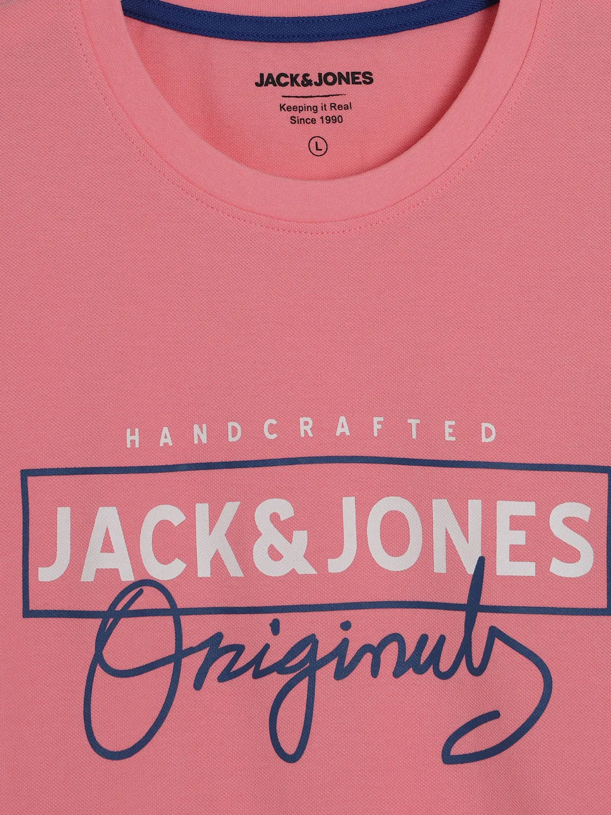 JACK&JONES peach color block t-shirt