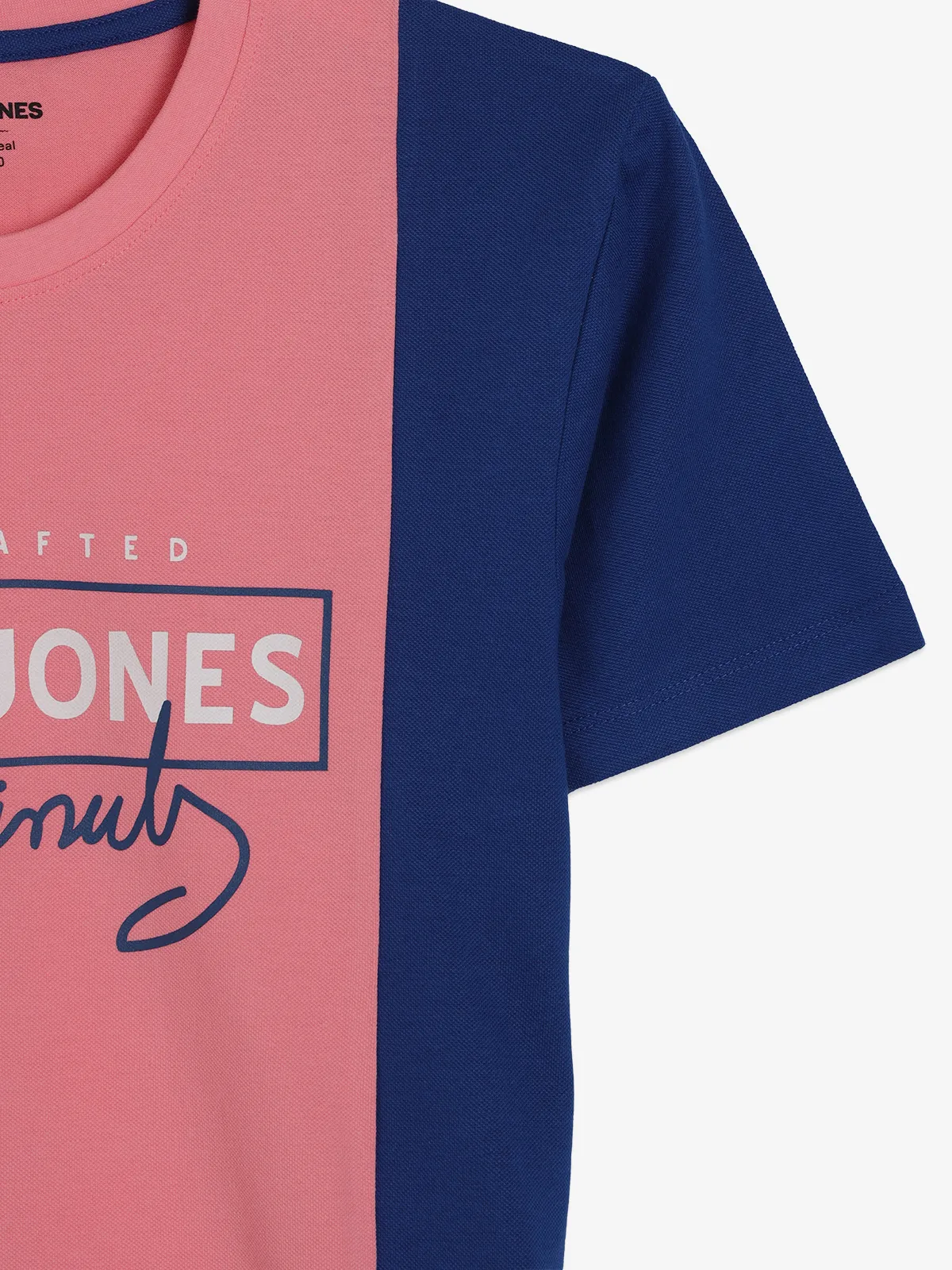 JACK&JONES peach color block t-shirt