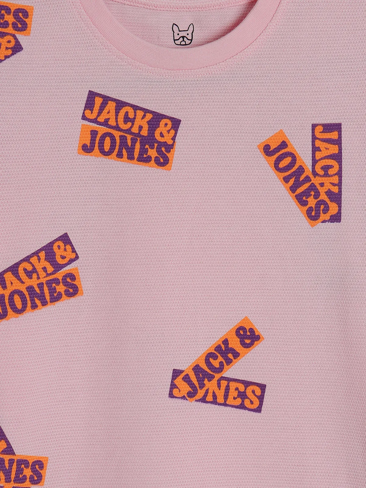 JACK&JONES pink printed cotton t-shirt