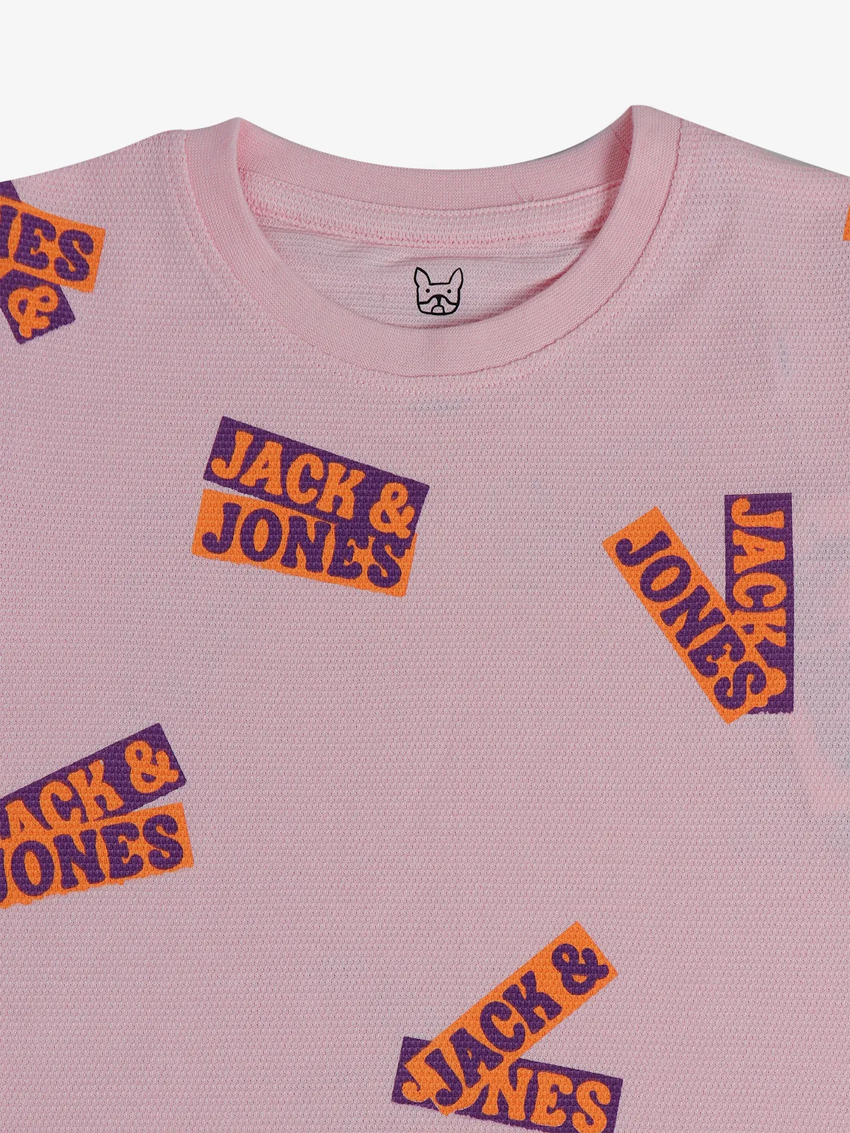 JACK&JONES pink printed cotton t-shirt