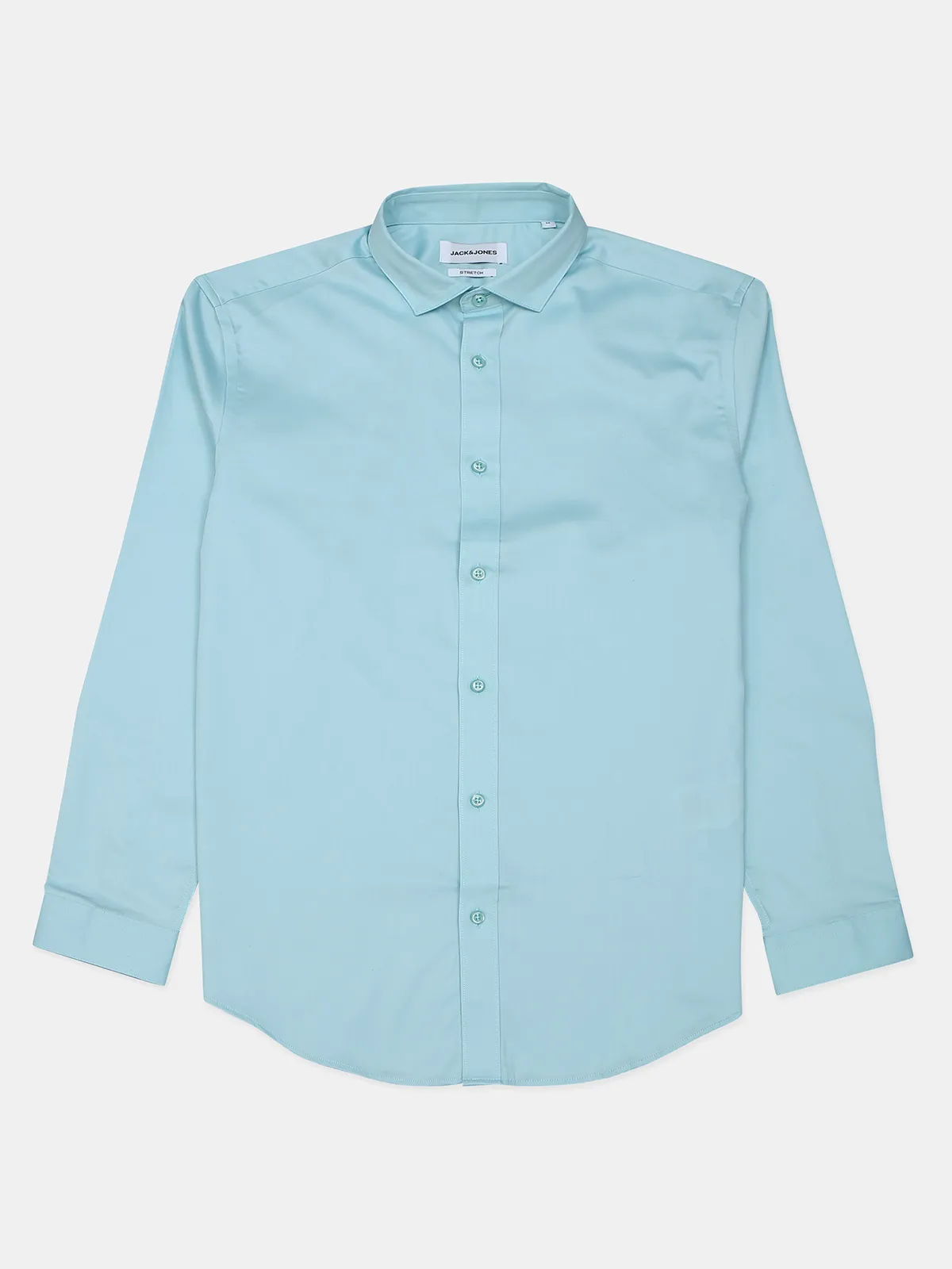 Jack&Jones plain casual wear sea blue shirt