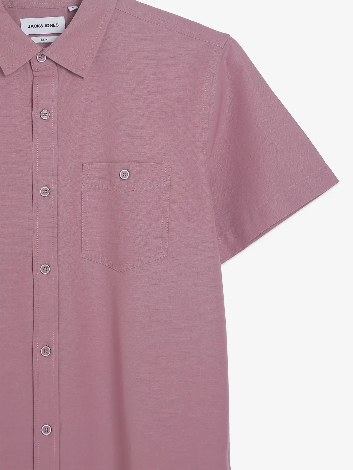 JACK&JONES plain pink slim fit shirt