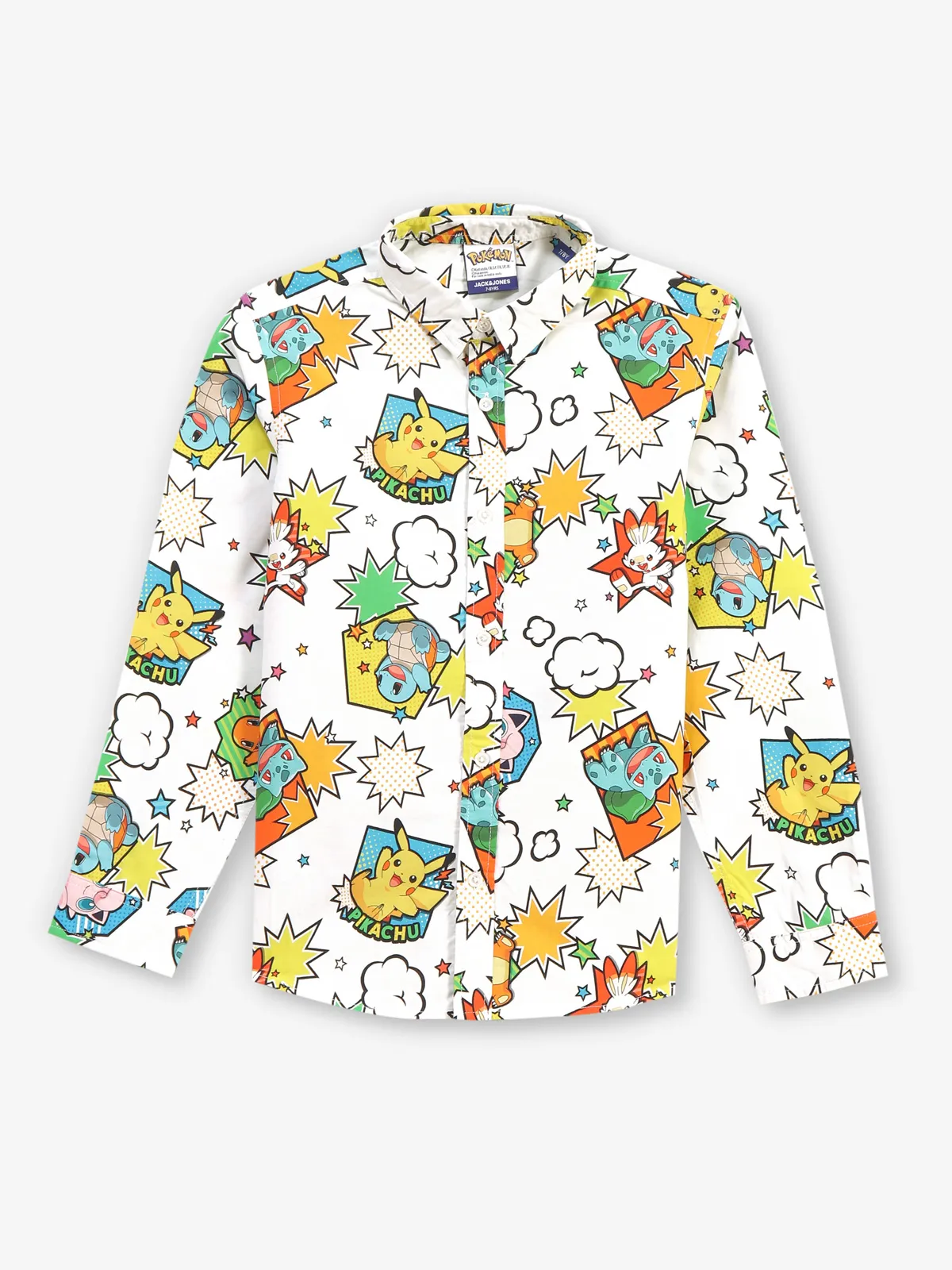 JACK&JONES printed white cotton shirt